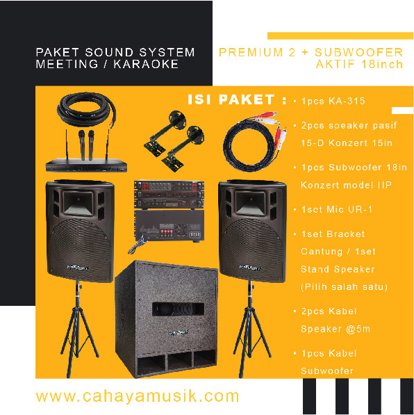 Paket Sound Meeting / Karaoke Premium 2 + Subwoofer Aktif 18in