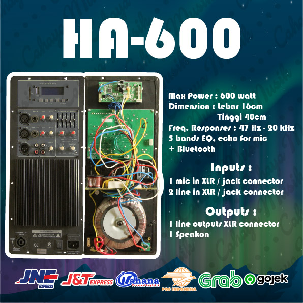 Power Kit / Mesin Aktif HA-600 USB + Equalizer